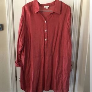 J. Jill Coral Button-Up Blouse